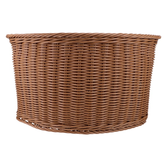 ELAYARD Corner Closet Storage Basket Plastic Woven Bin in Light Brown for Daily Sundries