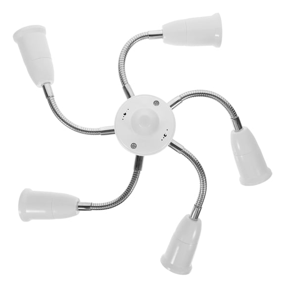 ELAYARD Multi-Head Flexible Light Socket Adapter, Adjustable and Rotatable, White