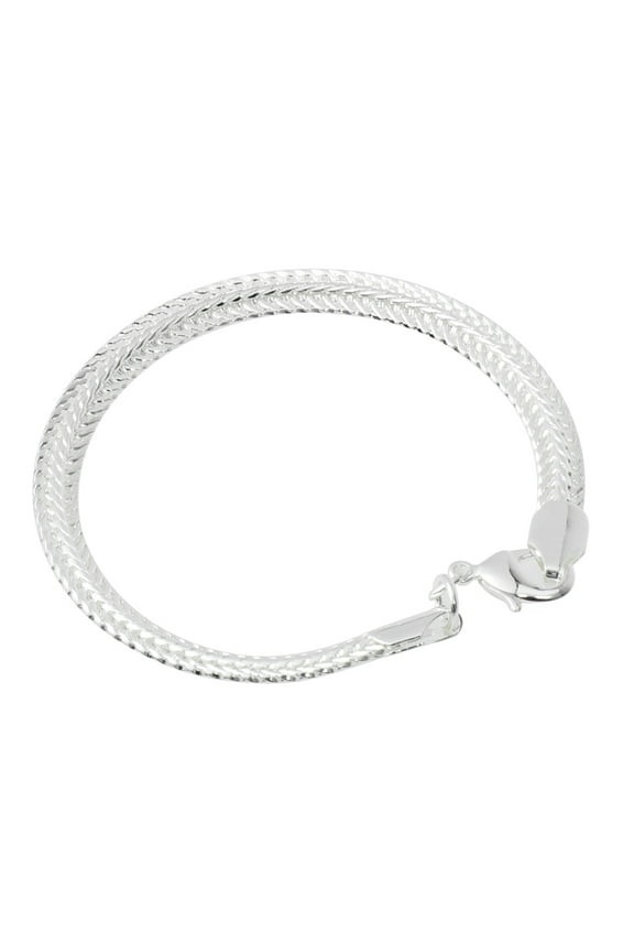 Plated Flat Bracelets Snake Bone Bangles Set Jewelry 2pcs