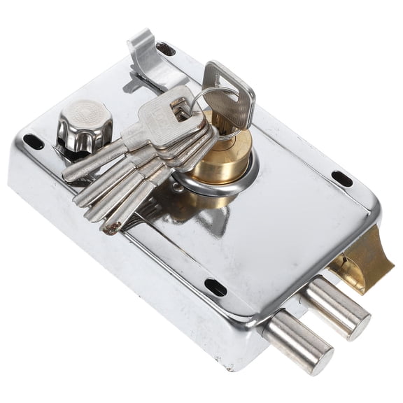 ELAYARD Plated Silver Door Safety Lock Security for Exterior Doors with Antitheft Design and Sleek Appearance