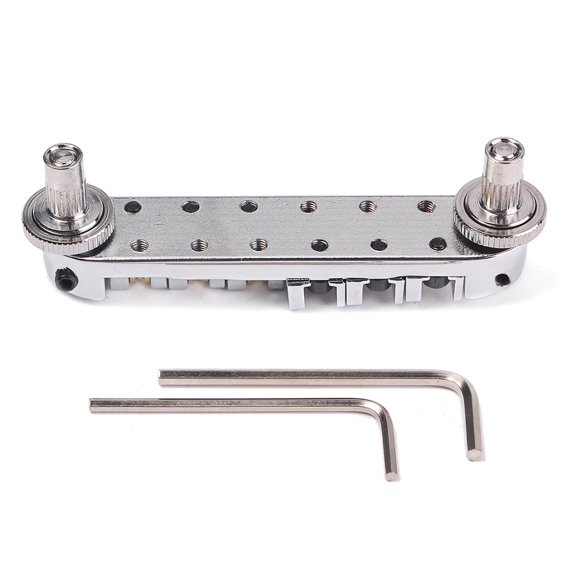 ELAYARD Plated Guitar Tremolo Tailpiece Locking Bridge with Smooth Rolling Saddles Performance