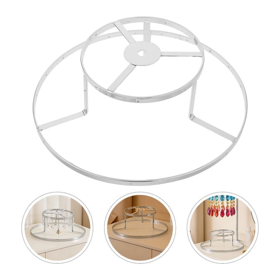 ELAYARD Double Ring Metal Lamp Shade Frame, 26cm Iron Wire round Holder