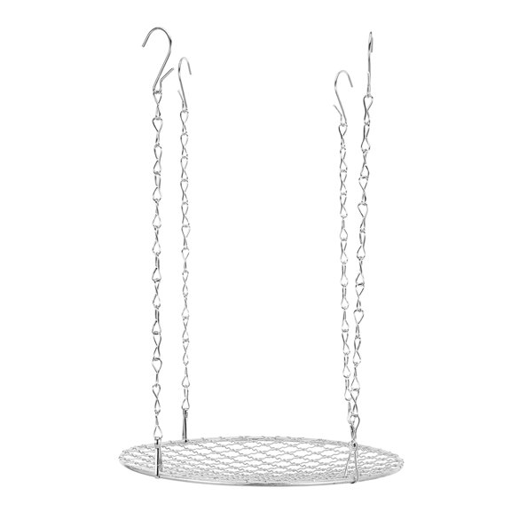 ELAYARD Plated Silver Planter Insert Riser for Large Outdoor Pots with Metal Chain and Heavy Duty Support