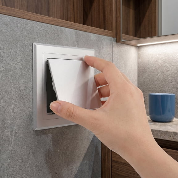 ELAYARD Plated Silver Plumbing Pipe Cover with Adhesive Backing for Decorative Wall Access in Home