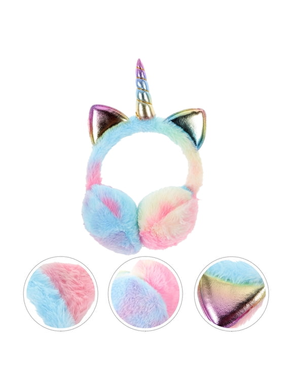 Cute Unicorn Earmuff Headband Plush Winter Warm Cozy Protective Accessories