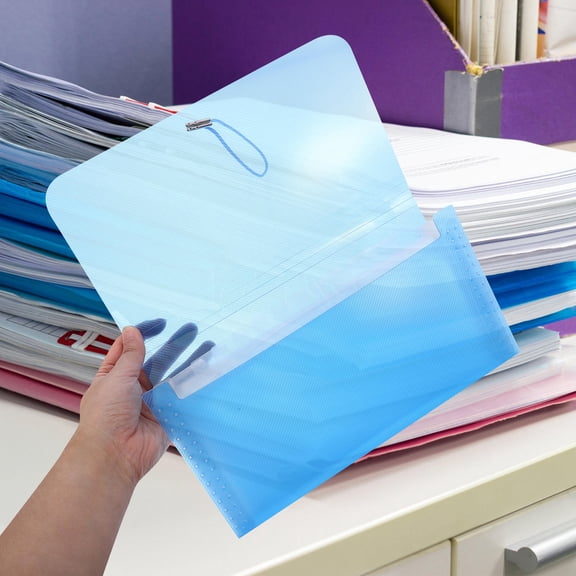 ELAYARD Portable Blue Document Organizer Folder with Multiple Pockets for Bills, Papers, and Document Storage