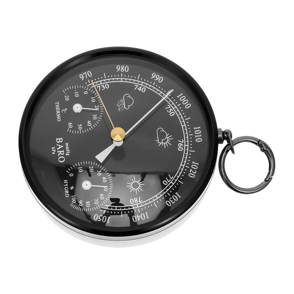 ELAYARD Classic Black Barometer, Accurate Air Pressure Meter, Portable, No Liquid