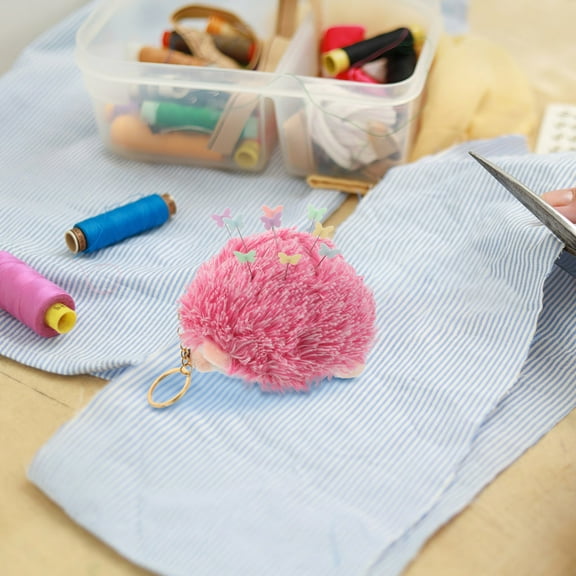 ELAYARD Hedgehog Pin Cushion Multi Color Metal Plush for Patchwork Sewing