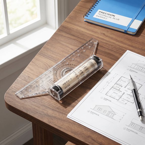 ELAYARD Portable Plastic Rolling Measuring Ruler for Designers with Clear, Easy-to-Read Scale and Construction