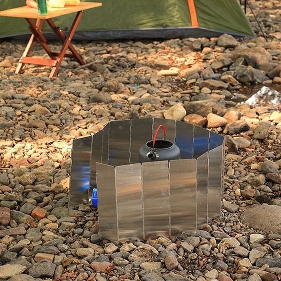 ELAYARD Portable Wind Blocker for Barbecue Aluminium Alloy 16 Sheets Windproof