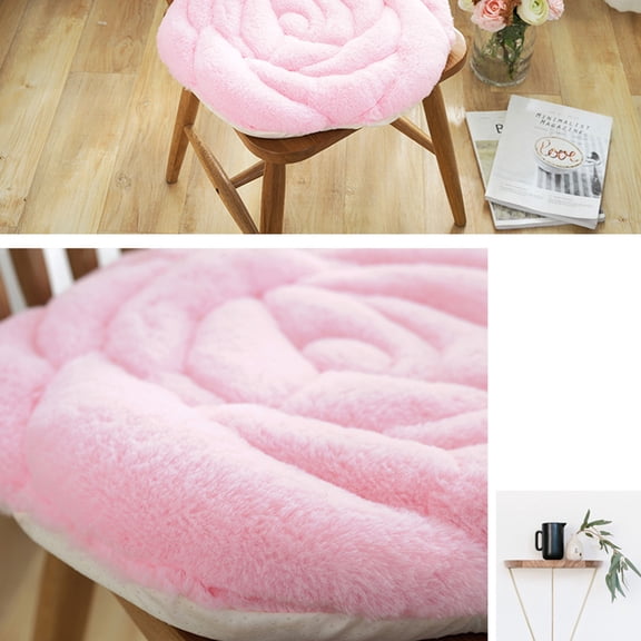 ELAYARD Lovely Pink Rose Flower Cushion Practical Thick Sofa Seat Pillow for Bedroom and Living Room