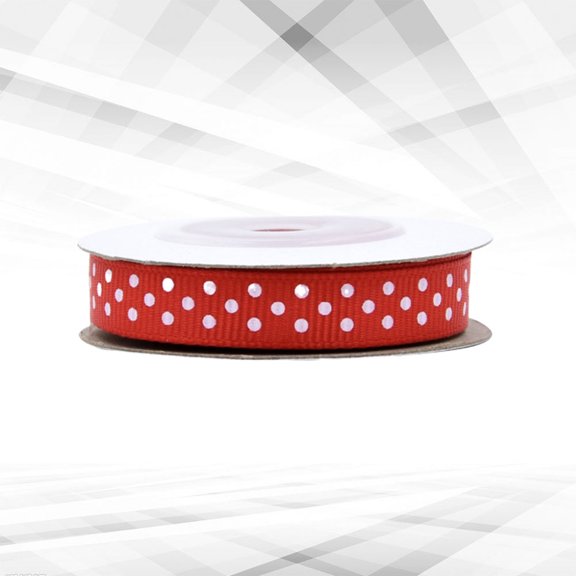 ELAYARD Round Dotted Ribbon Roll Red Stylish for Craft Projects and Party Decor