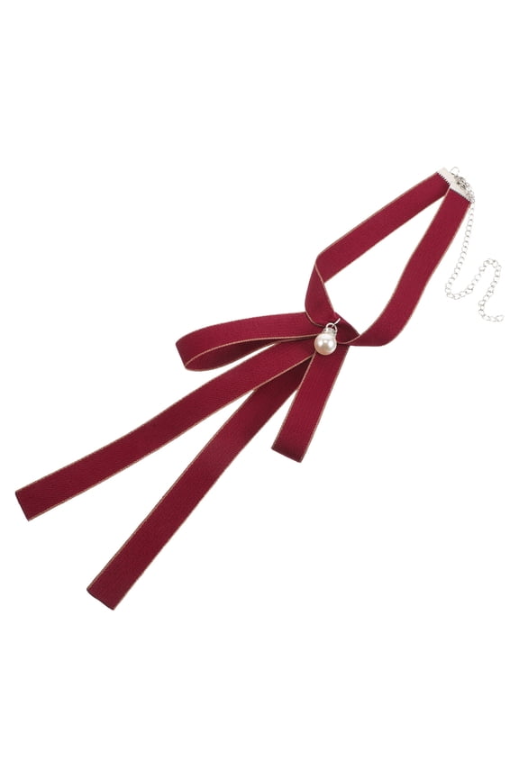 Elegant Red Bow Tie, Comfortable Polyester, Quick Adjustment for School Uniforms