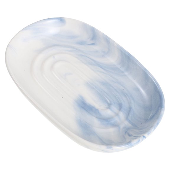 ELAYARD Premium Ceramic Soap Holder Tray with Non Slip Design for Bathroom and Kitchen