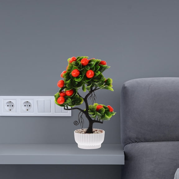 ELAYARD Realistic Faux Fruit Tree Decor with Lifelike Leaves and Fruits for Indoor Use