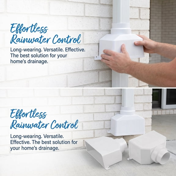 ELAYARD White PVC Gutter Connector, Downspout Pipe Adapter for Rainwater Drainage, Easy Installation