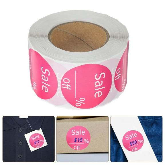 ELAYARD Rosy Round Price Stickers Self Adhesive Price Label Paper for Small Business Retail Stores