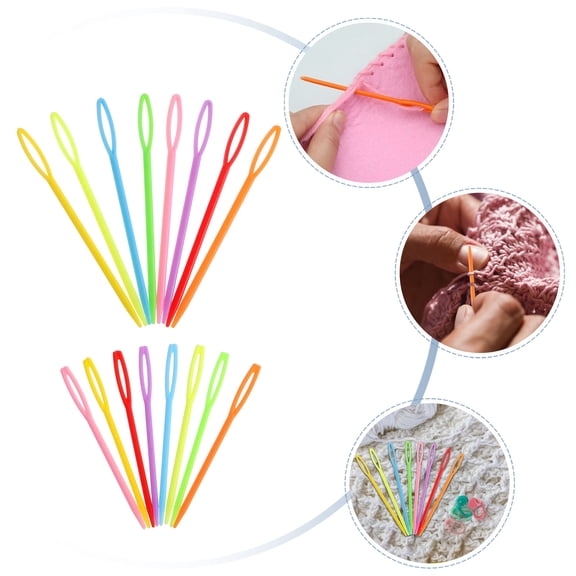 ELAYARD Assorted Color Smooth Plastic Yarn Needles for Knitting, Crochet, and Craft Supplies