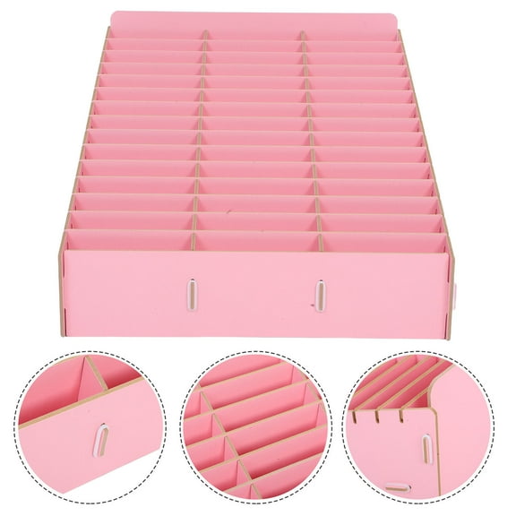 ELAYARD Wood Phone Organizer Device Organization Cell Phone Storage Box 1Set