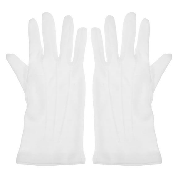 ELAYARD 1Pair Soft Comfortable White Snooker Competition Referee Glove No Button Design