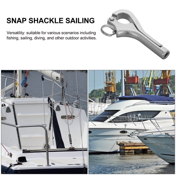 ELAYARD Quick Release Shackle Stainless Snap Hook 1Set Silver for Sailing Enthusiasts