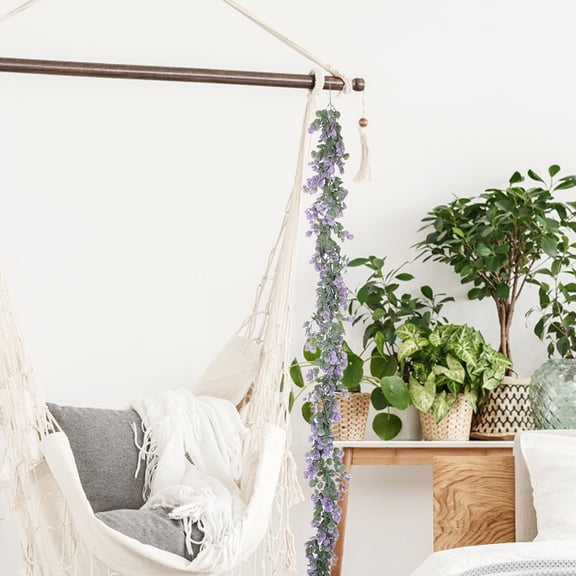 ELAYARD Realistic Vine Artificial Eucalyptus Vine Purple Home Decor Wedding Backdrop 1Pcs