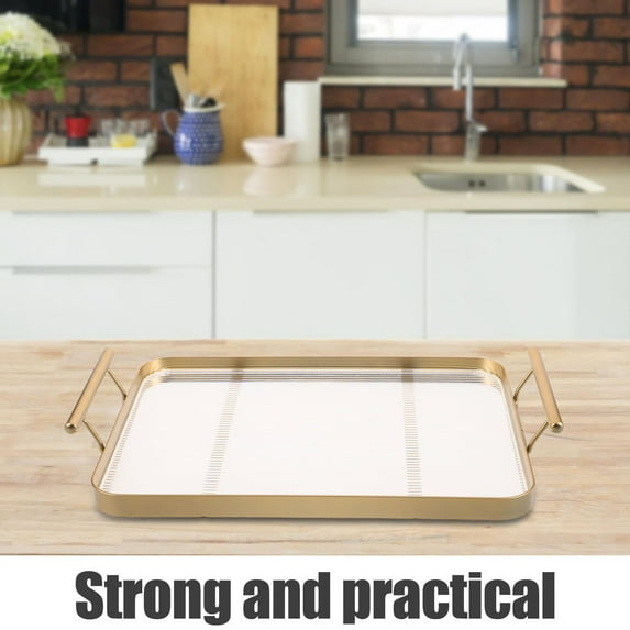 ELAYARD Acrylic Rectangular Decorative Tray for Cosmetics and Salon Use, 1 Pack, Stylish Organizer for Vanity