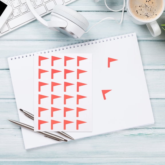 ELAYARD Adhesive Label Stickers in Red Flag Shaped Design for Map Marking and Classification