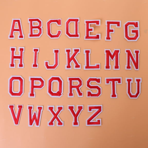 ELAYARD Red English Letter Applique Patches for Clothes 26 Letters Durable and Safe