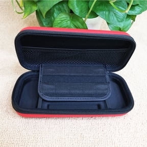 ELAYARD Red Protective Case for Game Console with 10 Slot Storage, PU Material, Portable Travel Carrying Bag