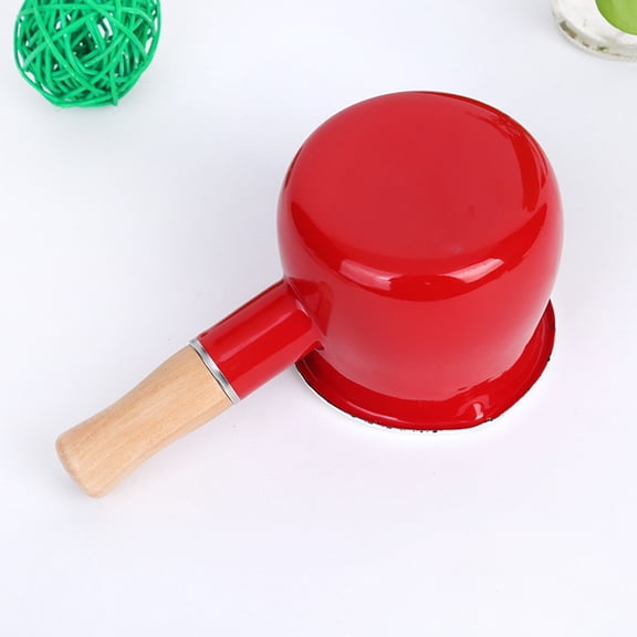 ELAYARD Red Kitchen Enamelware Sauce Pan with Fast Heat Conduction and Non Stick Coating