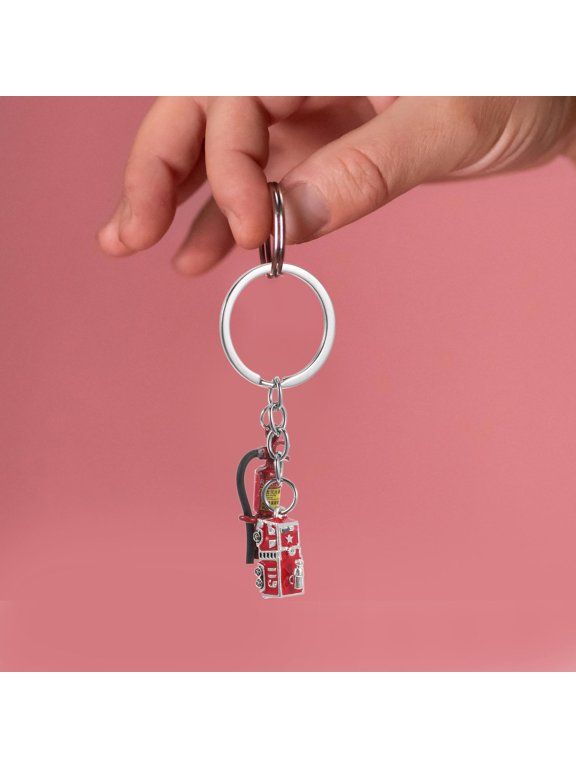Retro Firefighter Theme Shape Keychain Pendant Multi 1Set