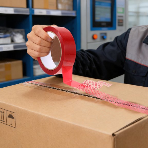 ELAYARD Red Tamper Evident Stickers and Tape with Voidopen Message for Package Security