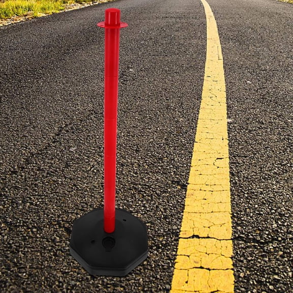 ELAYARD Red Traffic Safety Column for Outdoor Use Durable Warning Post with Base for Driveway and Parking Barrier