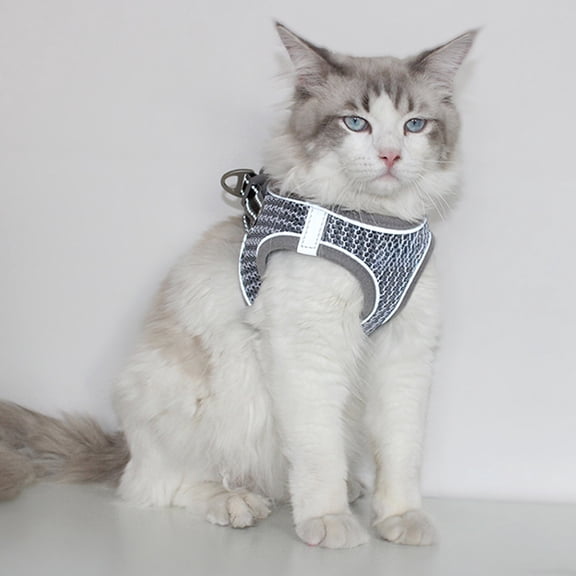 ELAYARD Reflective Cat Chest Strap Grey Breathable Durable Easy to Clean