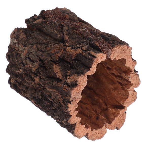 ELAYARD Reptile Hiding Hut with Airflow, Hollow Wood Bark Design, 7.5cm