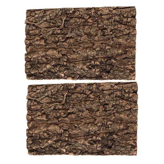 ELAYARD Gecko Tank Accessories Bark Terrarium Light Brown 2Pcs