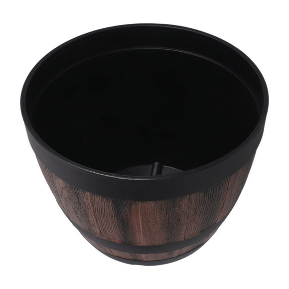 ELAYARD Wine Barrel Planter Resin Vintage 1Pcs For Outdoor Garden