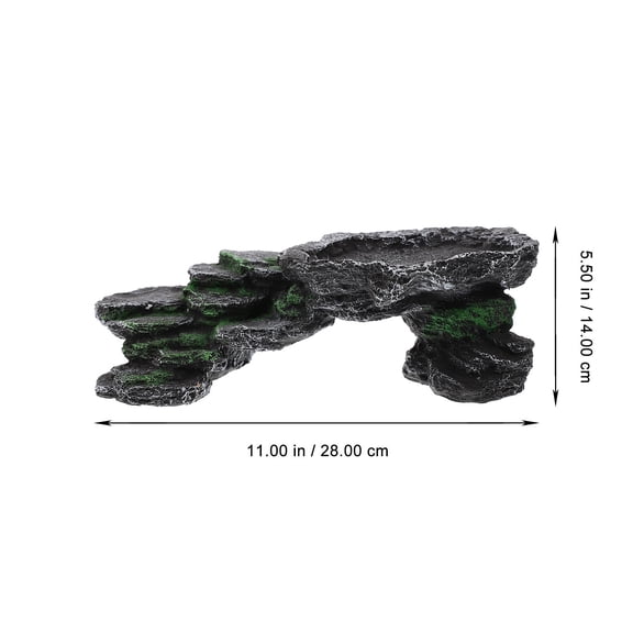 ELAYARD Resin Turtle Basking Platform with Vivid Brown Ramp for Reptile Habitat Decoration