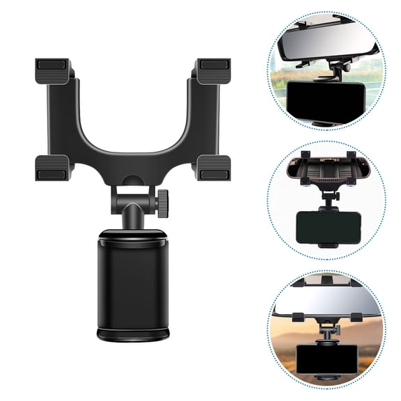 ELAYARD Universal Black Car Phone Holder with Extendable Retractable Rearview Mirror Mount