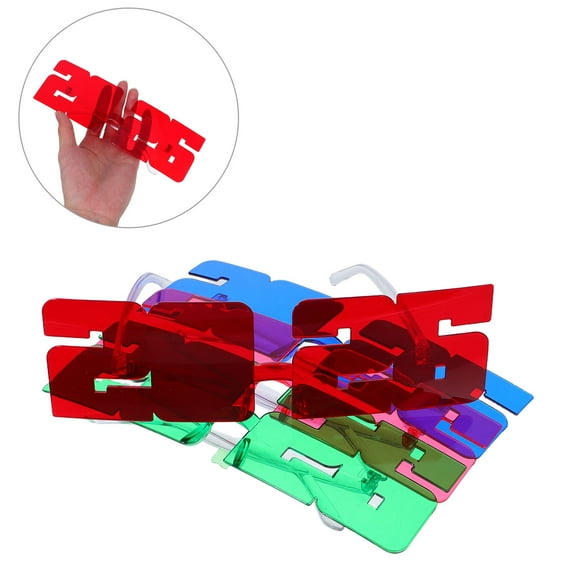 ELAYARD 4-Pack New Year Party Eyeglasses Photo Booth Props, Multicolor Plastic Accessories for Celebration