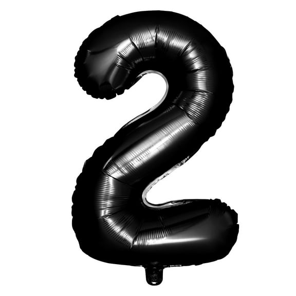 ELAYARD Anniversary Balloons Black Foil Number Style with Hole for Easy Rope Hanging and Repeated Use