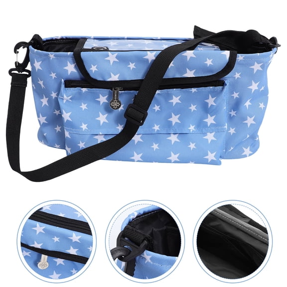 ELAYARD Back to School Pram Bag Baby Stroller Organizer Blue Polyester 1Pcs