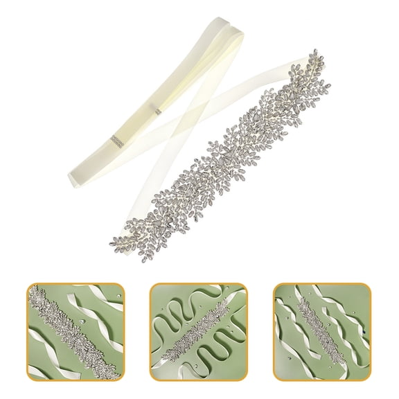 ELAYARD Rhinestone Dress Belt for Women, Adjustable Wedding Belt Accessory, Elegant Sparkling Waistband, 1 Set