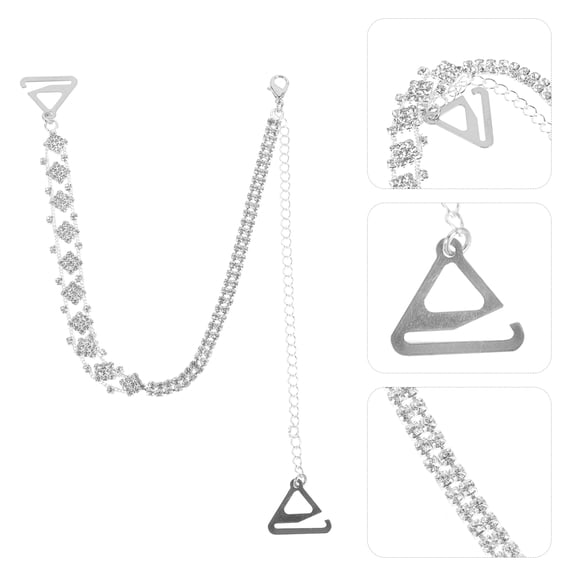 ELAYARD Metal Rhinestone Bra Straps Decorative for Special Occasions and Daily Use 2Pcs