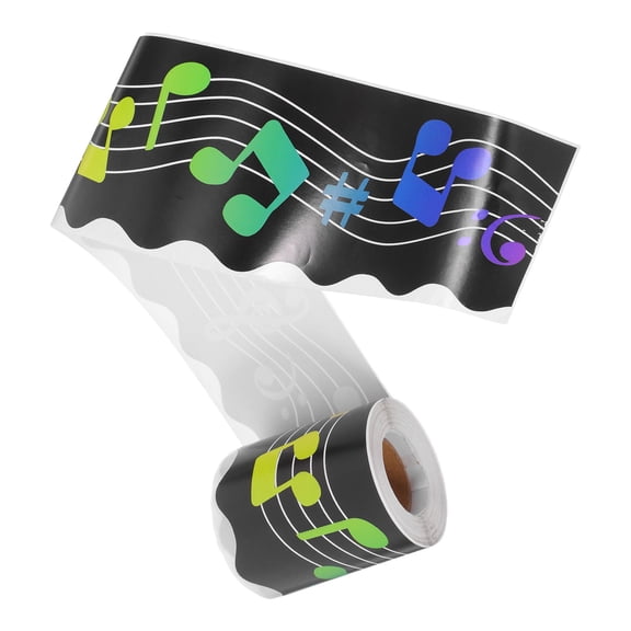 ELAYARD Rolled Border Trim Pastel Musical Notes Decorative Border Paper for Bulletin Boards