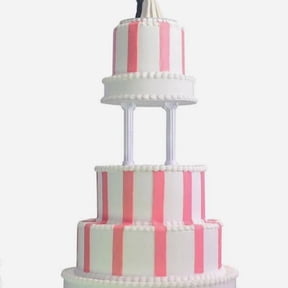ELAYARD Set of 8 White Plastic Roman Column Cake Pillars, Adjustable and Stable Cake Stand Supports