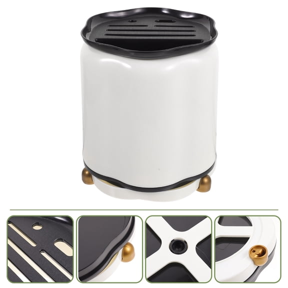 ELAYARD White Rotating Kitchen Cutter Holder and Storage Rack for Utensils, Gadgets, and Cooking Tools