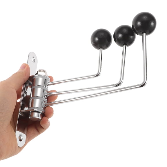 ELAYARD Wall-Mounted Rotating Hooks Black Metal and Wood for Space-Saving Use