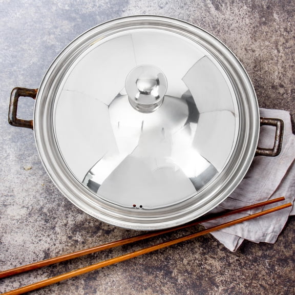 ELAYARD Wok Cover Lid Stainless Steel Keep Fresh 1Pcs